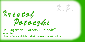 kristof potoczki business card